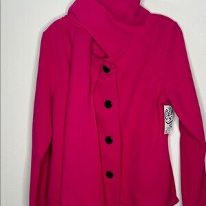Stellah Vibrant Pink Button-Up Cape
